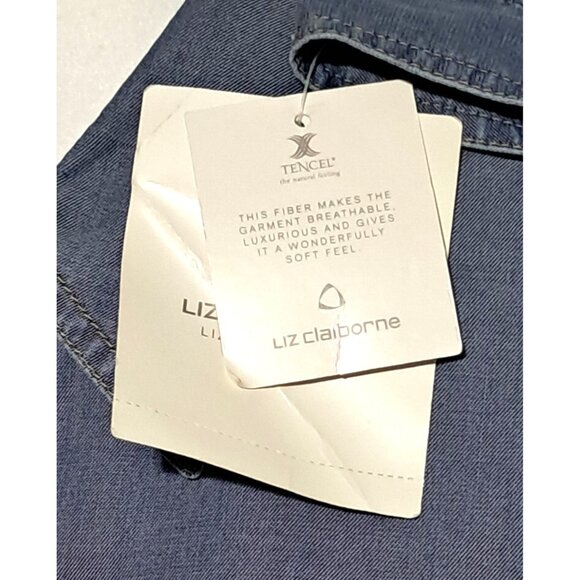 Liz Claiborne Chambray Top Womens Size L Button Up Long Sleeve NWT NOS - Picture 4 of 14